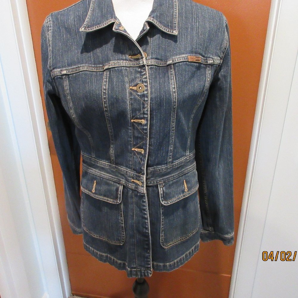 Liz Claiborne Denim Jacket, Button Up, Size M